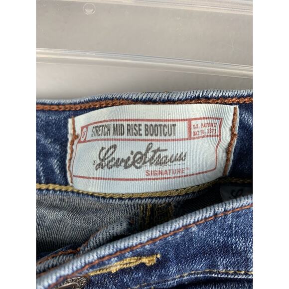 Levi Strauss Signature Jeans Women's 22W Stretch Mid‎ Rise Bootcut 39.5W/25 READ - Picture 3 of 7